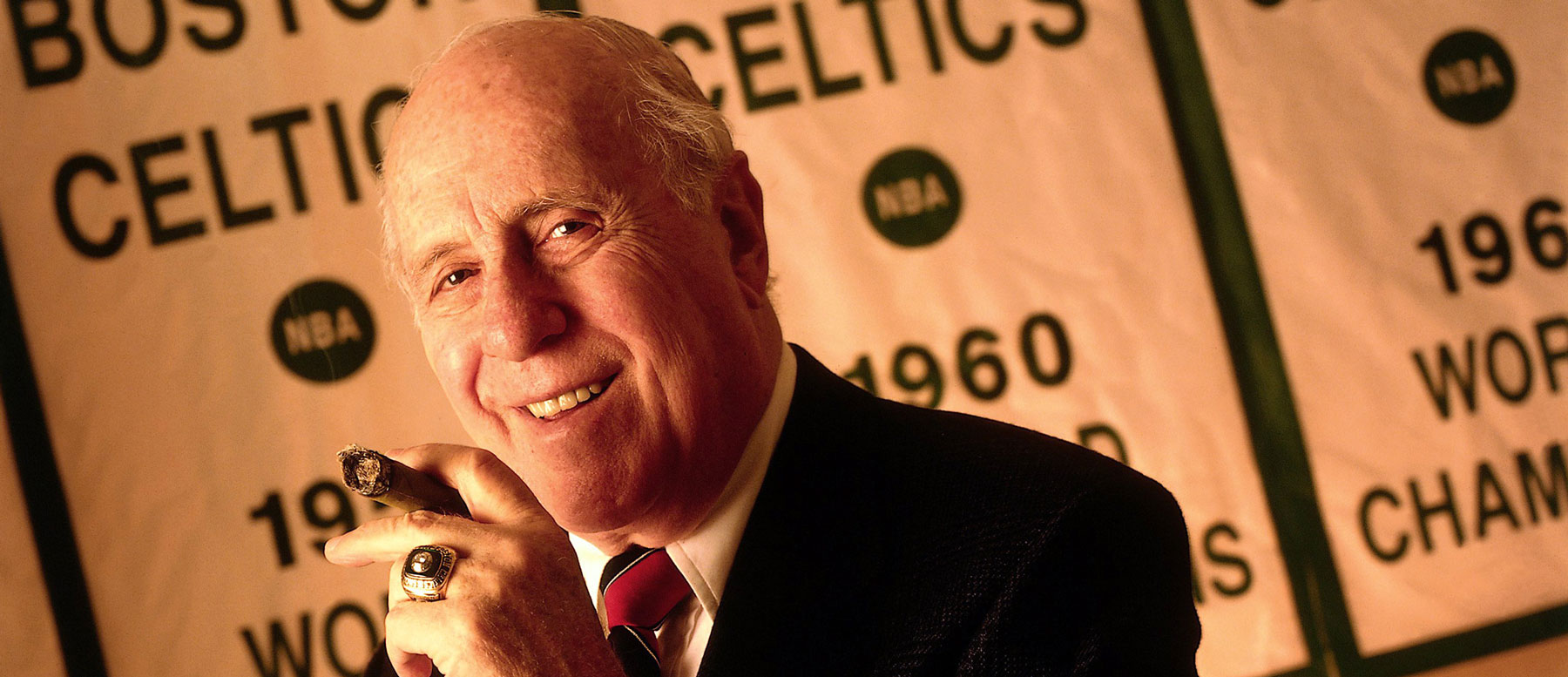 Cs honor Red Auerbach, retire No. 2 in his honor at the Garden in 1985